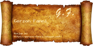 Gerzon Fanni névjegykártya